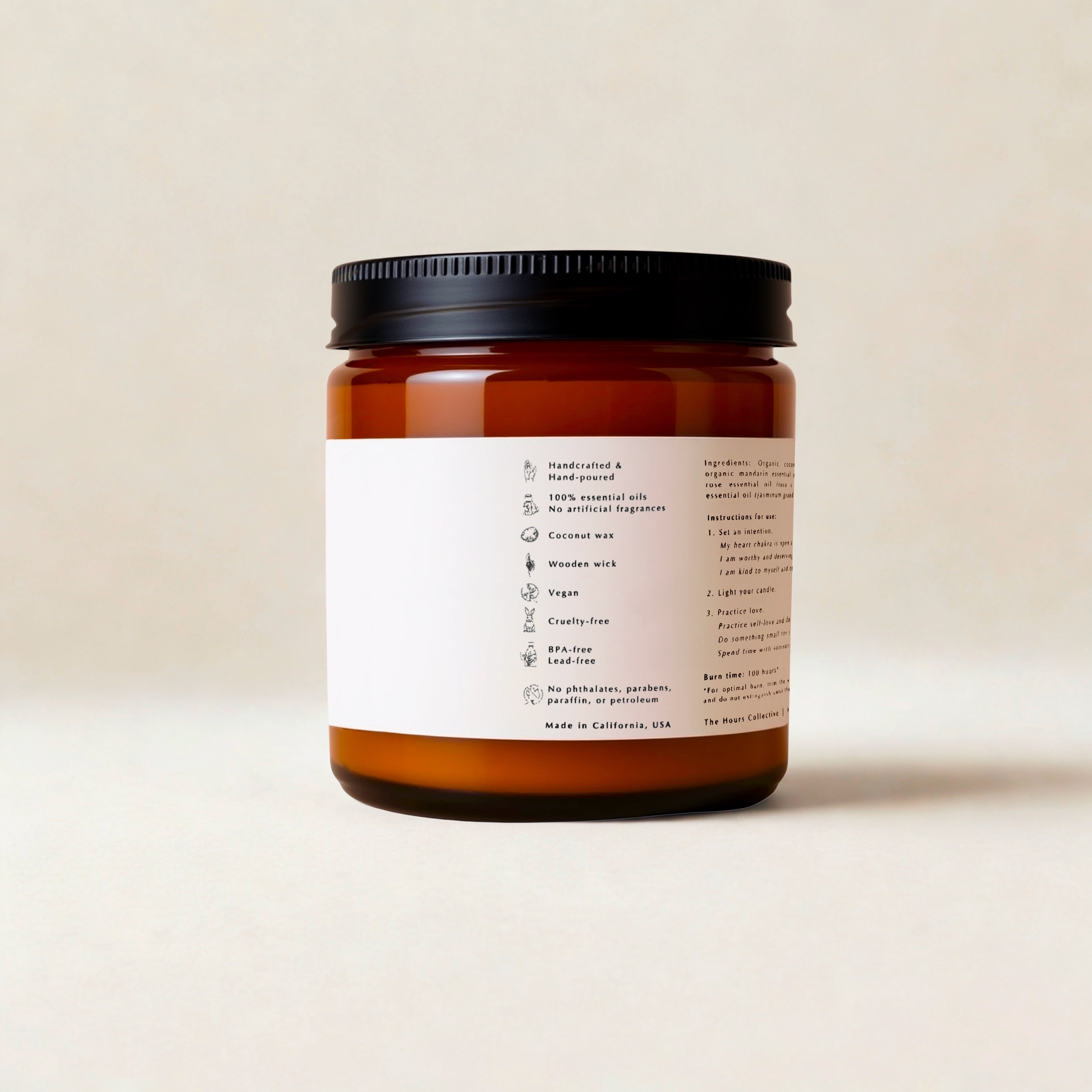 The Hours Collective 100% essential oil candle #color_pm
