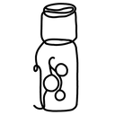 Simplified line drawing of an essential oil bottle