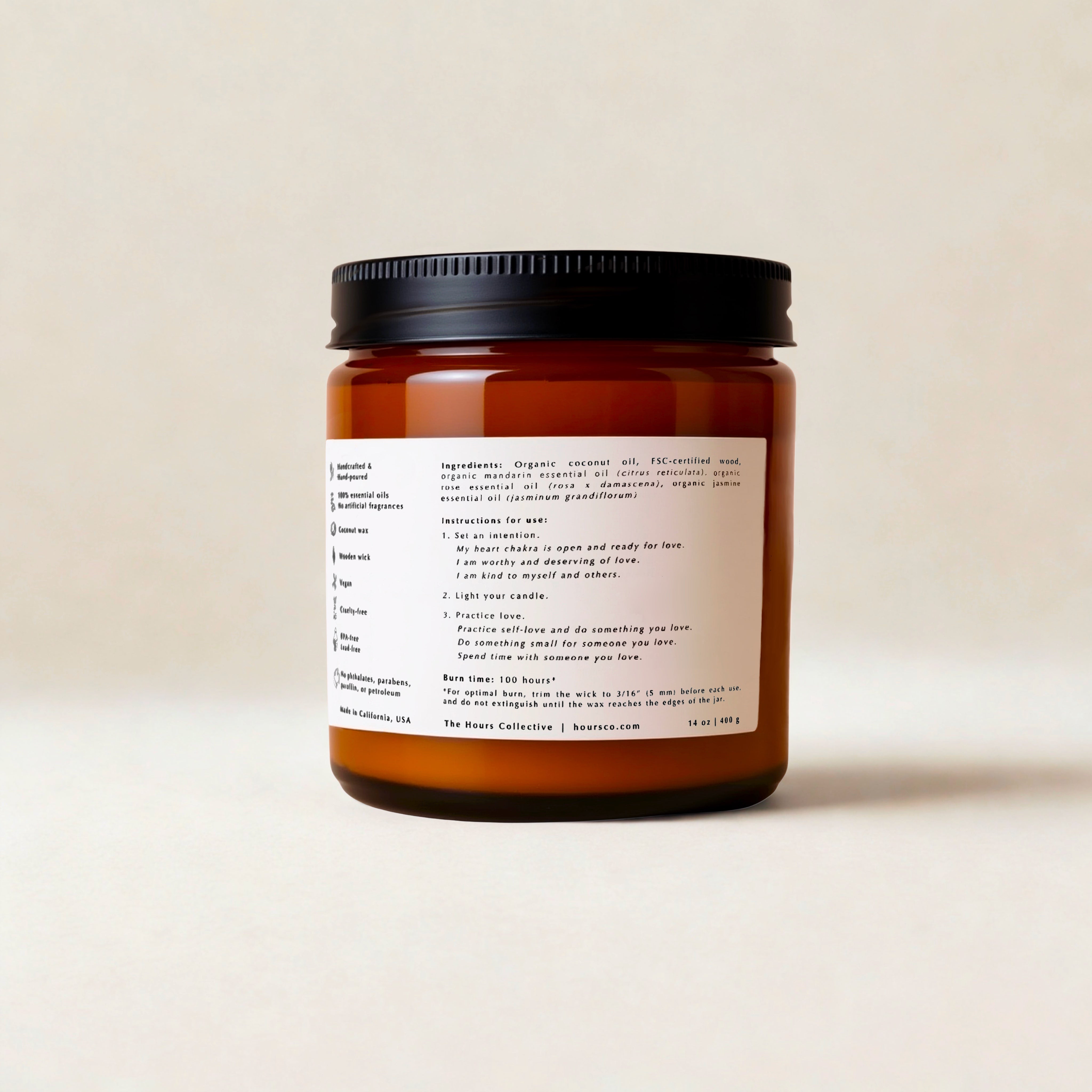 The Hours Collective 100% essential oil candle #color_pm