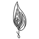 Simplified line drawing of a burning flame